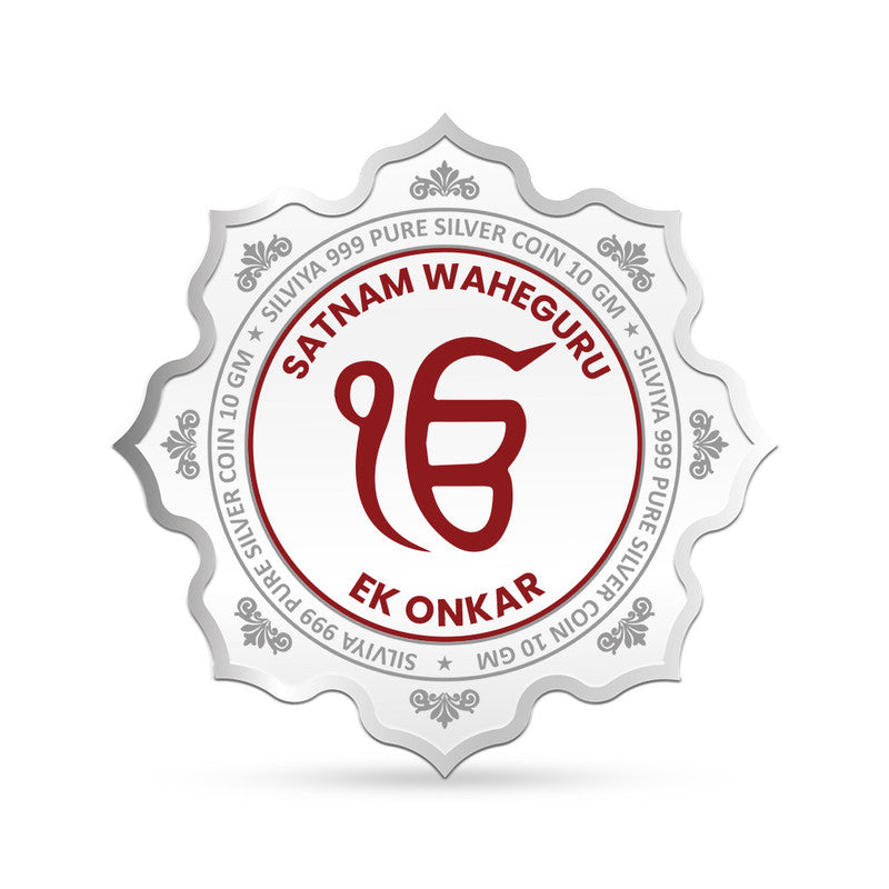 Ik Onkar 999 Pure Silver Coin Lotus Frame backside