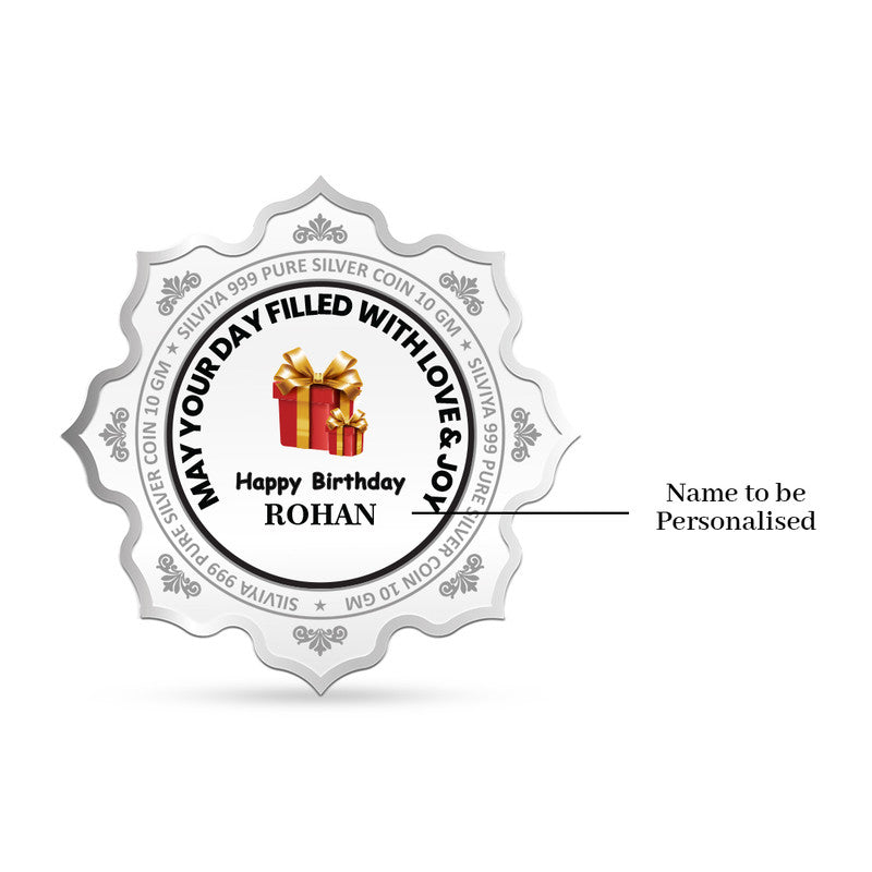 Personalized Birthday 999 Pure Silver Coin Custom Design backside