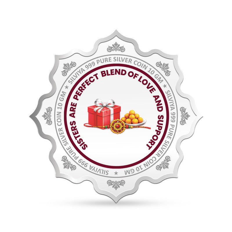 Raksha Bandhan 999 Pure Silver Coin Lotus Shape