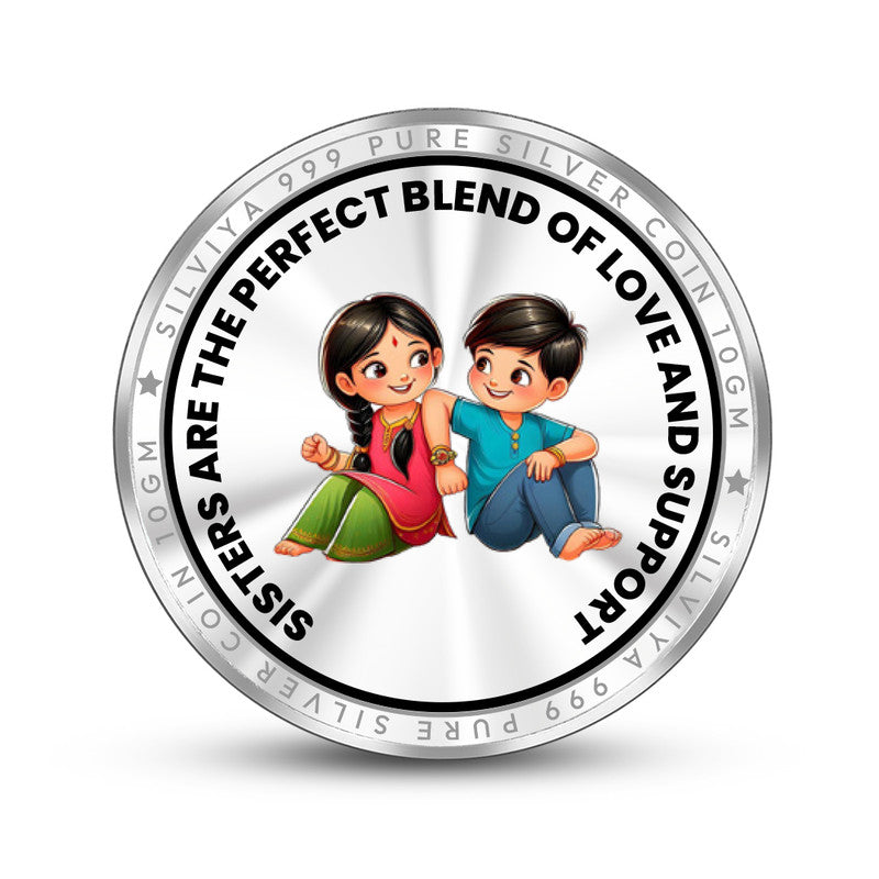 Precious Silver 999 Round Coin Rakhi Edition backside