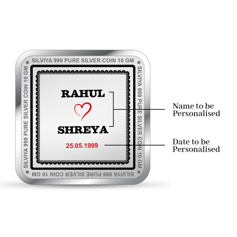 Anniversary Forever 999 Pure Silver Square Coin – Design backside