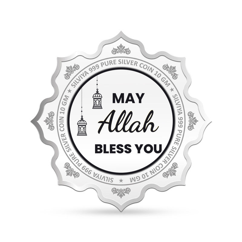 Eid 999 Silver Coin Lotus Frame backside