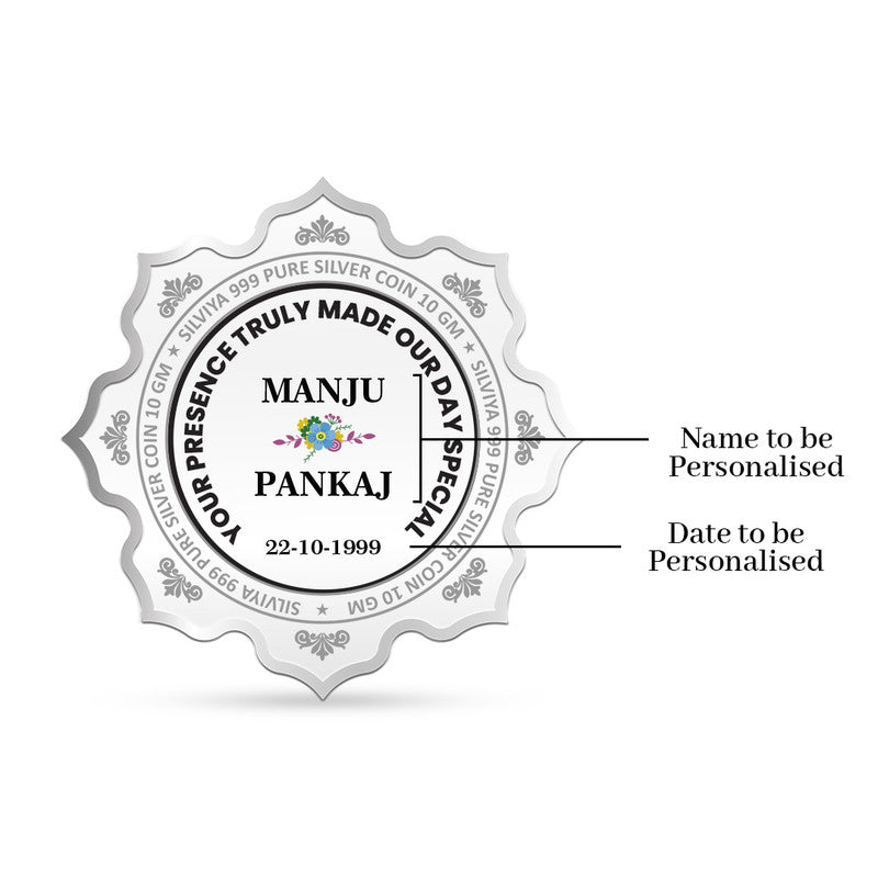 25th Anniversary 999 Pure Customized Silver Coin Lotus