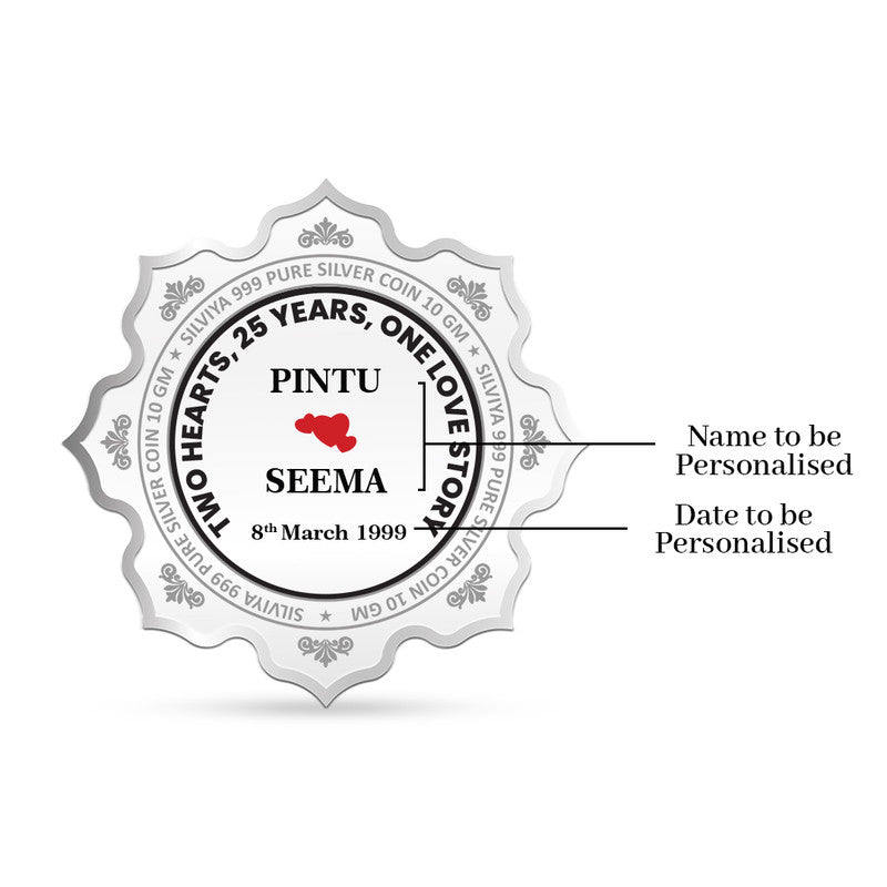 Customized 25th Anniversary 999 Pure Silver Coin Lotus
