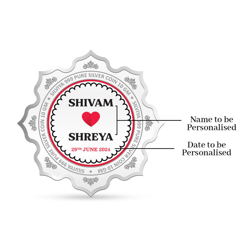 Customized Commitment of Love 999 Pure Silver Coin Lotus