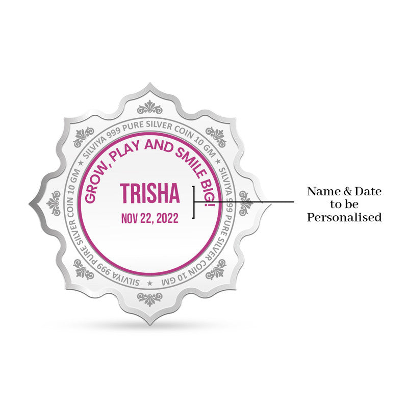 Pure Joy Custom 999 Pure Silver Coin for New Baby Lotus