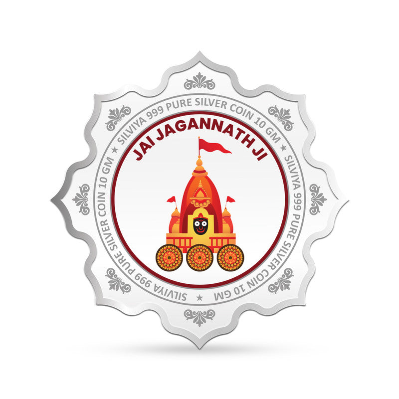 Bhagwan Jagannath Ji 999 Pure Silver Coin Lotus Shape