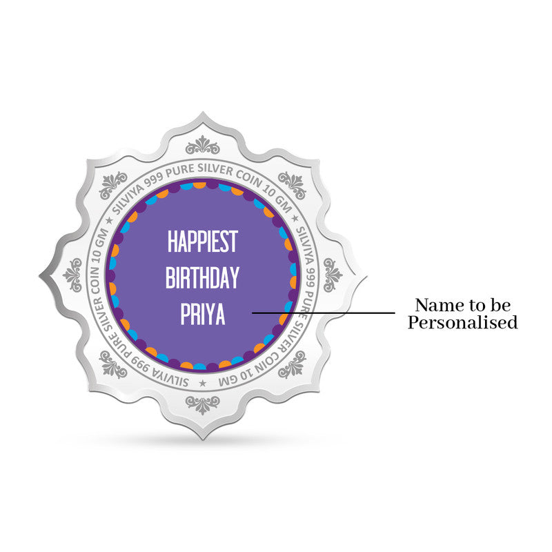 Customized Birthday Star Gift 999 Pure Silver Coin Lotus