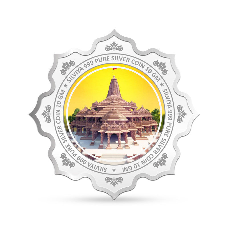 Ram Mandir 999 Silver Coin Lotus Frame backside