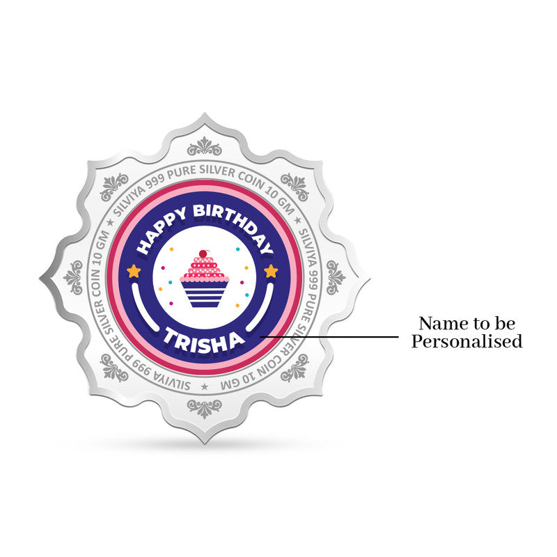 999 Pure Silver Coin Gift Custom Birthday Keepsake Lotus