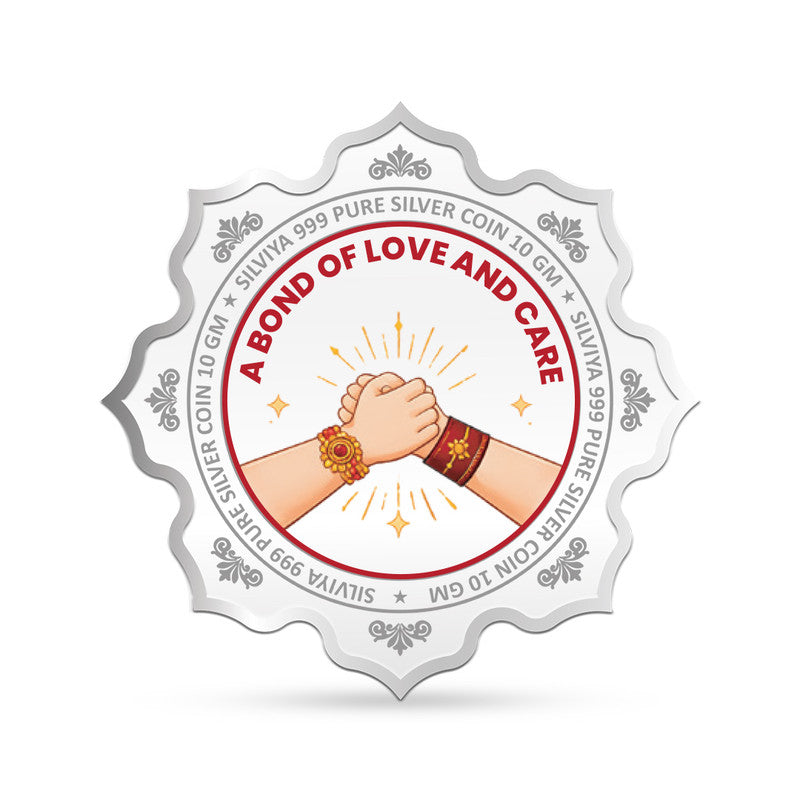 Rakshabandhan 999 Pure Silver Coin Lotus Shape