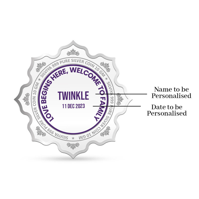Customized New Bride Welcome 999 Pure Silver Coin Lotus