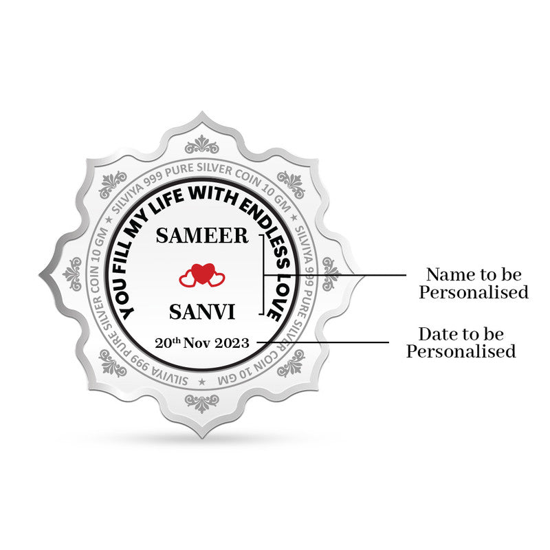 Customized 1st Anniversary 999 Pure Silver Coin Lotus