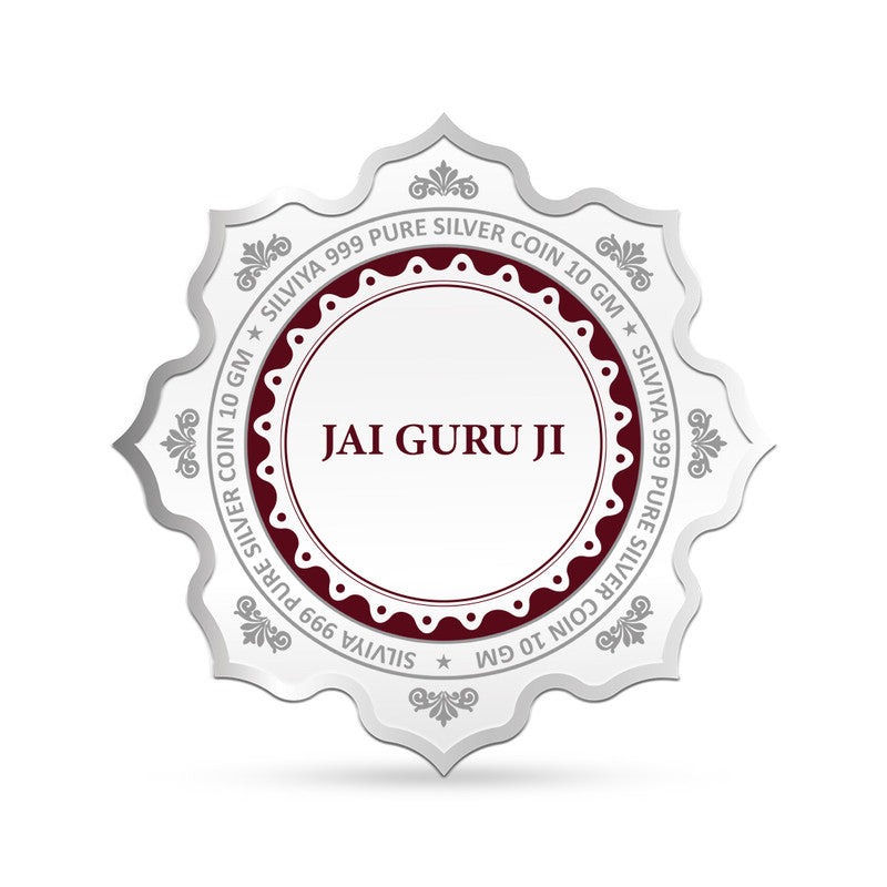 999 Pure Silver Guru Ji Bade Mandir Lotus Coin – Design backside