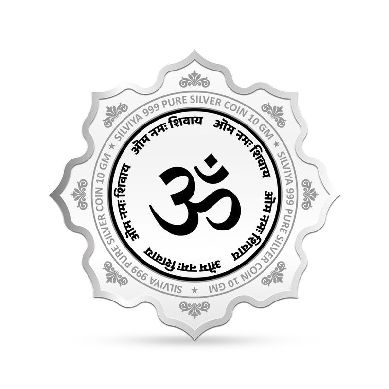 Kedarnath Dham 999 Silver Coin Lotus Frame BACKSIDE