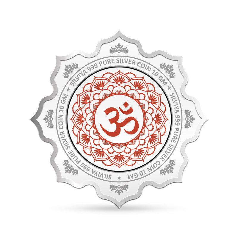 Shiv Parvati Ganesh 999 Silver Coin Lotus Frame backside