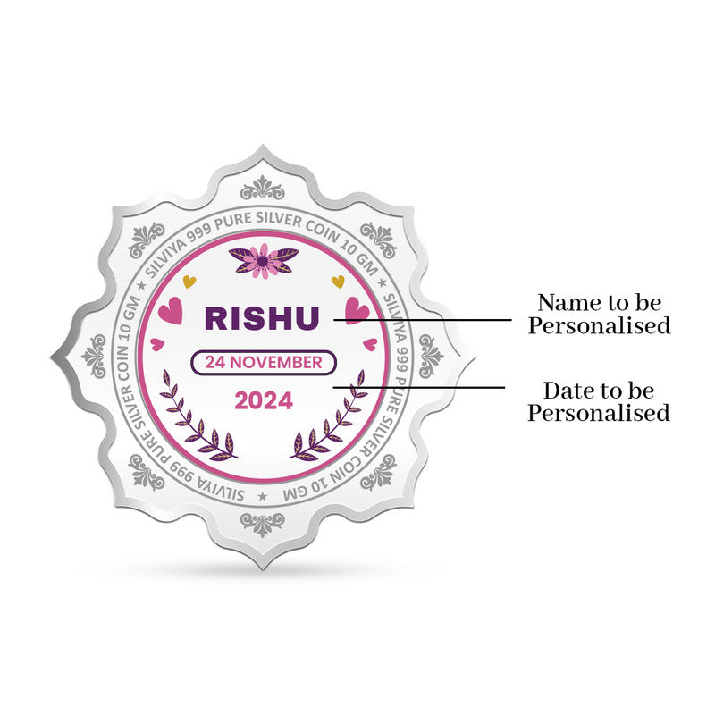 Make Birthdays Special 999 Silver Coin Lotus Frame backside