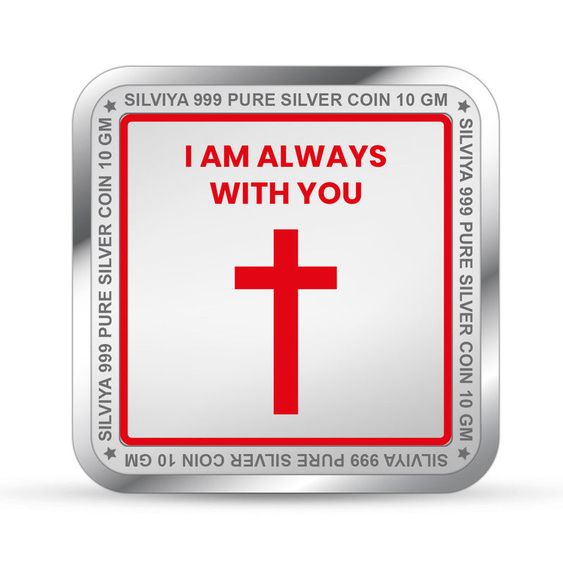 Jesus 999 Silver Coin Square Frame backside