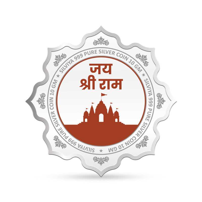 999 Pure Silver Shri Ram Darbar Lotus Coin – Design backside