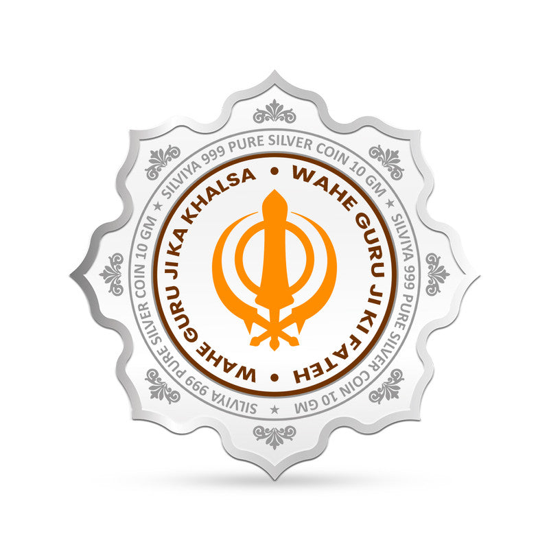 Gurugobind Singh Ji 999 Pure Silver Coin Lotus Shape