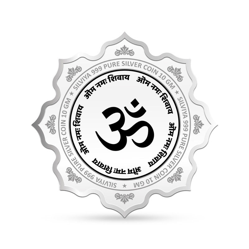 Shiva Ji 999 Silver Coin Lotus Frame backside