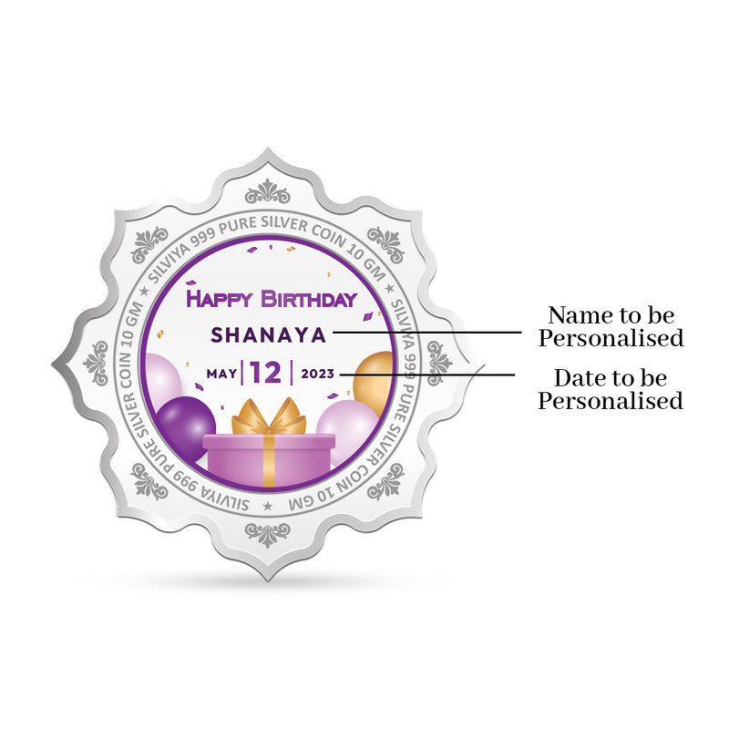 Birthday 999 Pure Silver Coin Customized Treasure Lotus