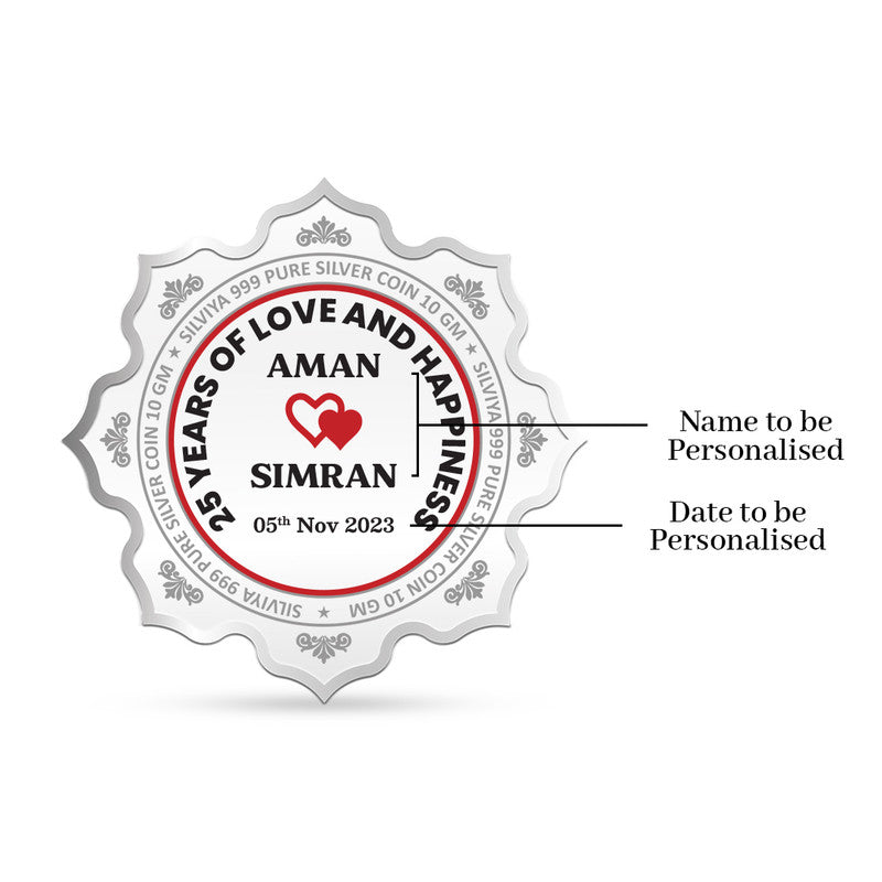 Customized 25th Anniversary Gift Pure 999 Silver Coin Lotus