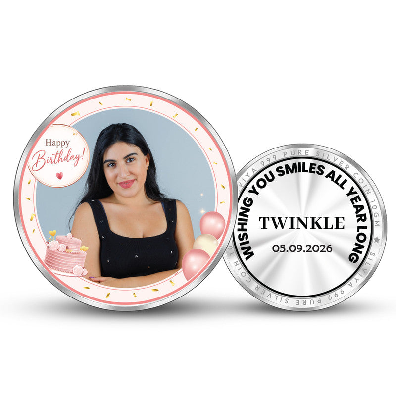 Happy Birthday Personalized 999 Pure Silver Round Coin