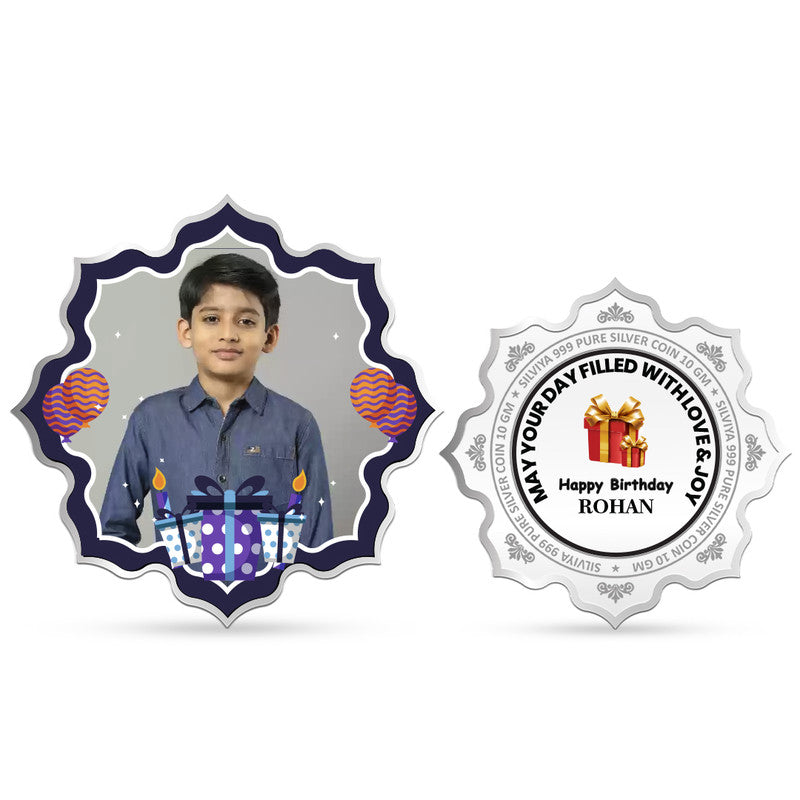 Pure Silver 999 Birthday Coin Gift Customized Lotus Shape