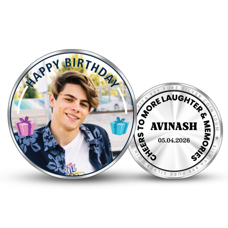 Happy Birthday Wishes Customized 999 Pure Silver Round Coin