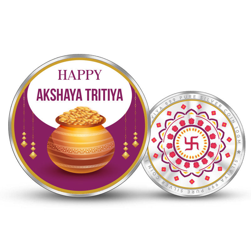 Akshaya Tritiya 999 Pure Silver Coin Round Shape
