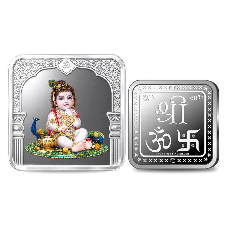 Laddu Gopal Ji 999 Pure Silver Coin Shape