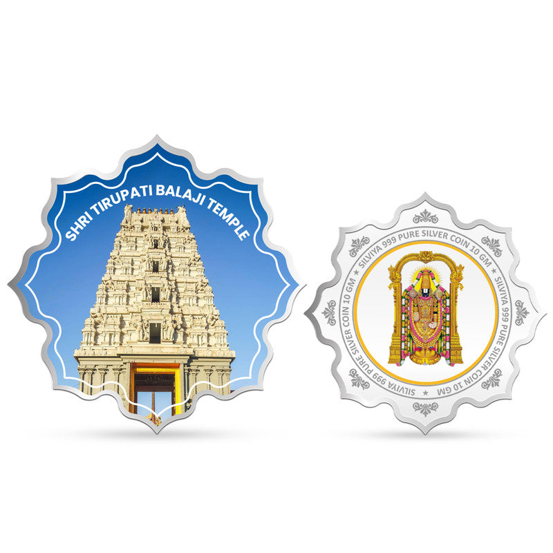 Tirupati Temple Bala Ji 999 Pure Silver Coin Lotus Shape