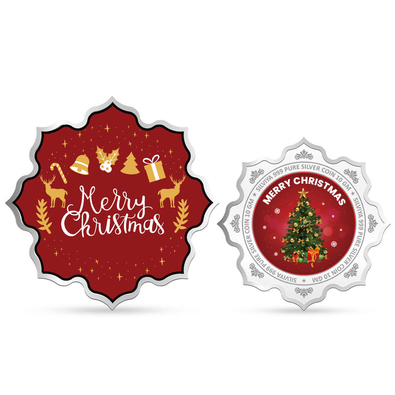 X-Mas 999 Pure Silver Coin Lotus Shape