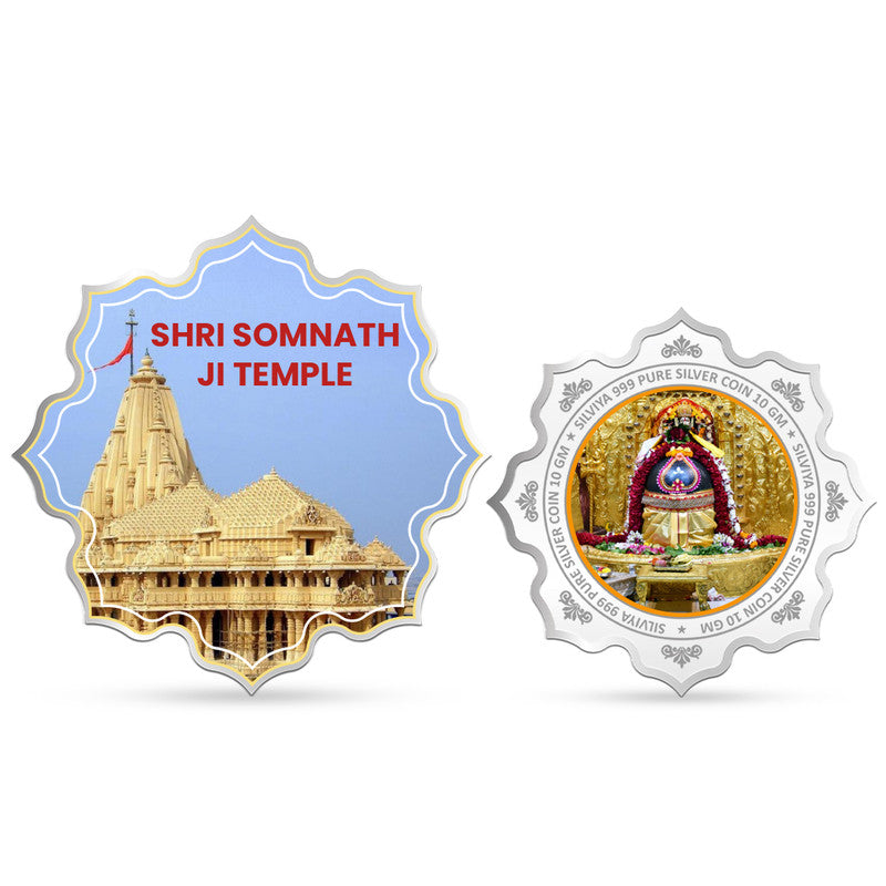 Shree Somnath Ji Temple 999 Pure Silver Coin Lotus Shape