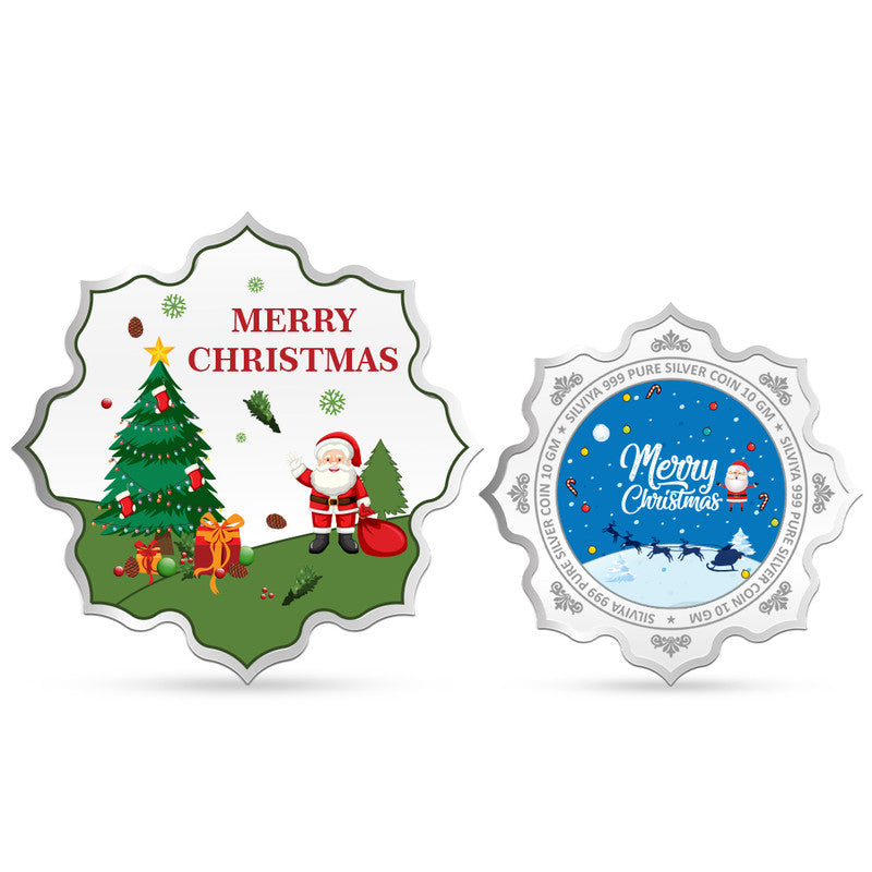 Christmas Tree 999 Pure Silver Coin Lotus Shape