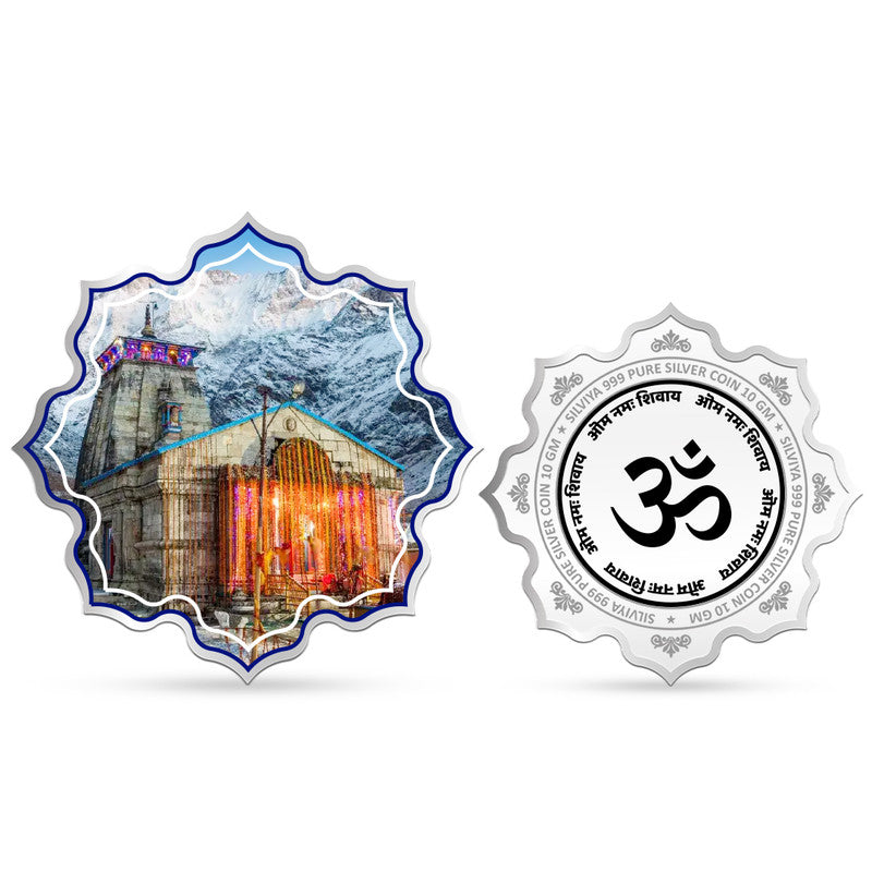 Kedarnath Dham 999 Pure Silver Lotus-Shaped Coin