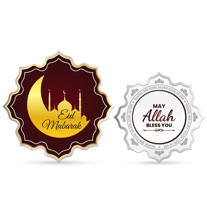 Eid Mubarak 999 Pure Silver Coin Lotus Shape