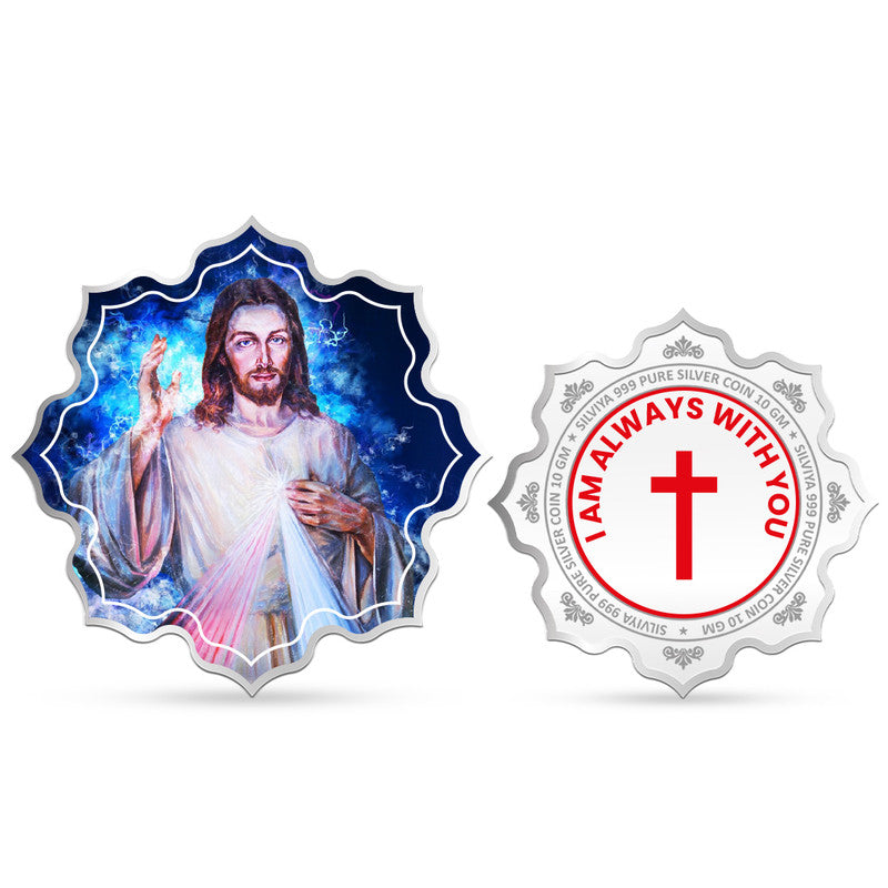 Jesus 999 Pure Silver Coin Lotus Shape