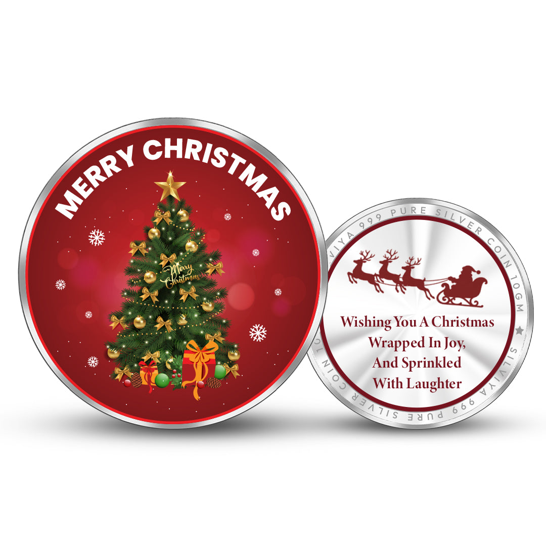 Christmas 999 Pure Silver Coin Round Shape