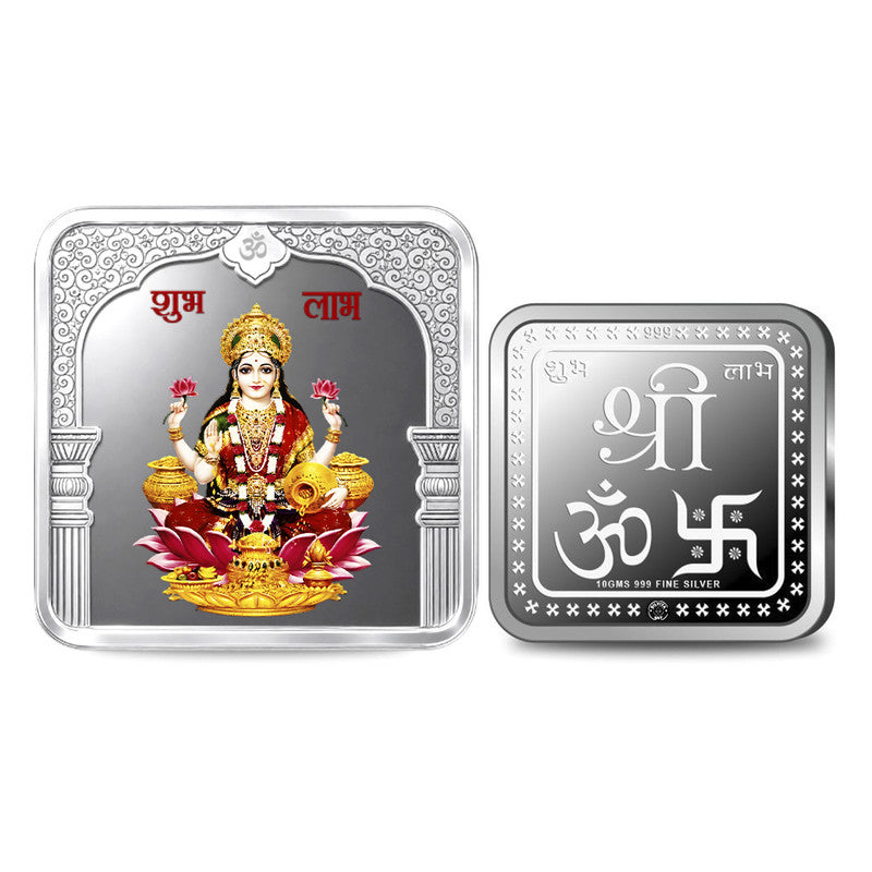 Lakshmi Ji 999 Pure Silver Coin Square Shape