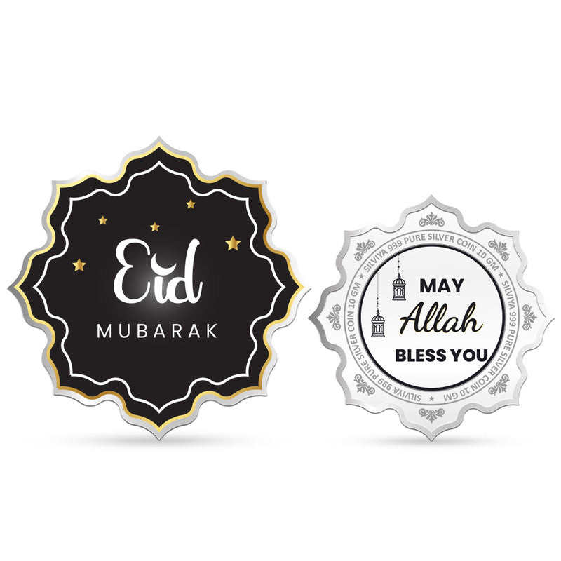 Eid 999 Pure Silver Coin Lotus Shape