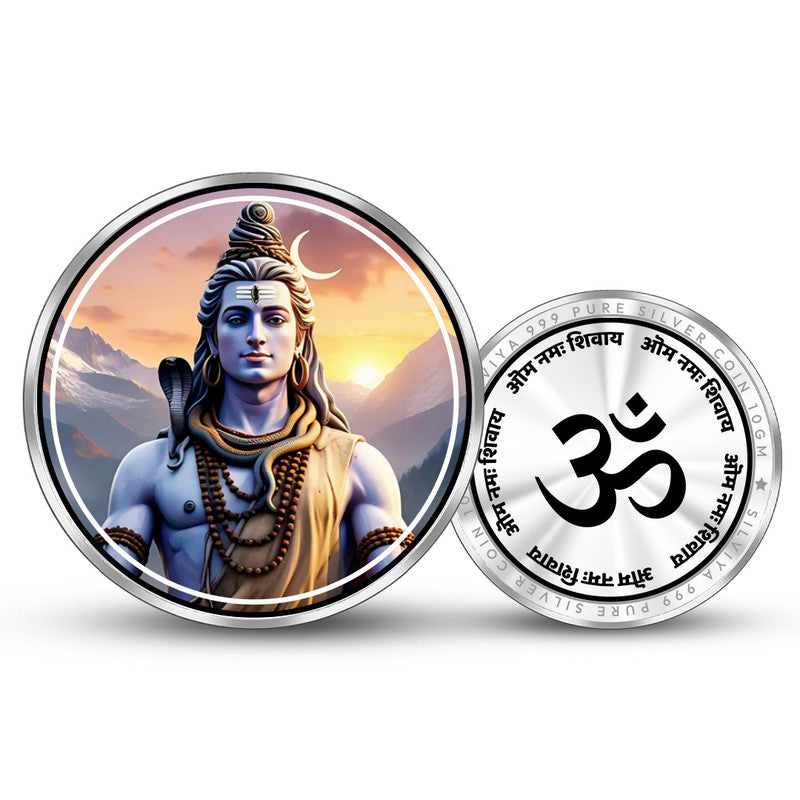 Lord Shiva 999 Pure Silver Coin Round Shape