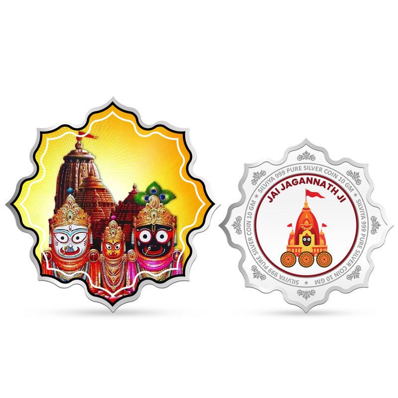 Bhagwan Jagannath Ji 999 Pure Silver Coin Lotus Shape