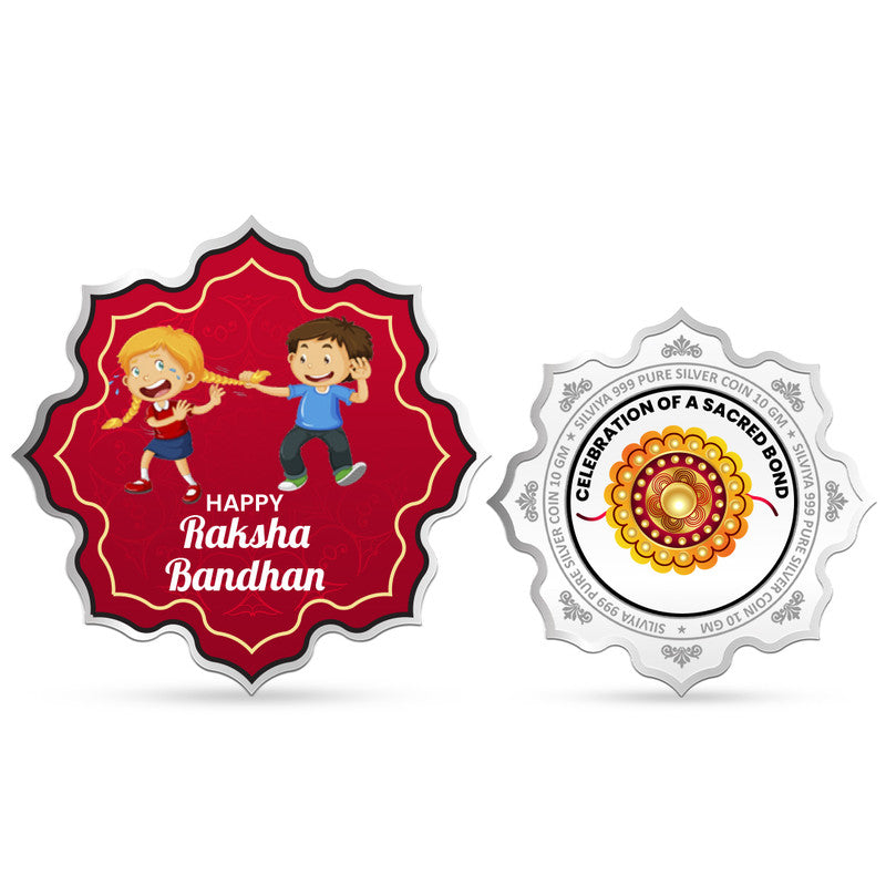 Celebrate Rakshabandhan with 999 Pure Silver Coin Lotus Shape