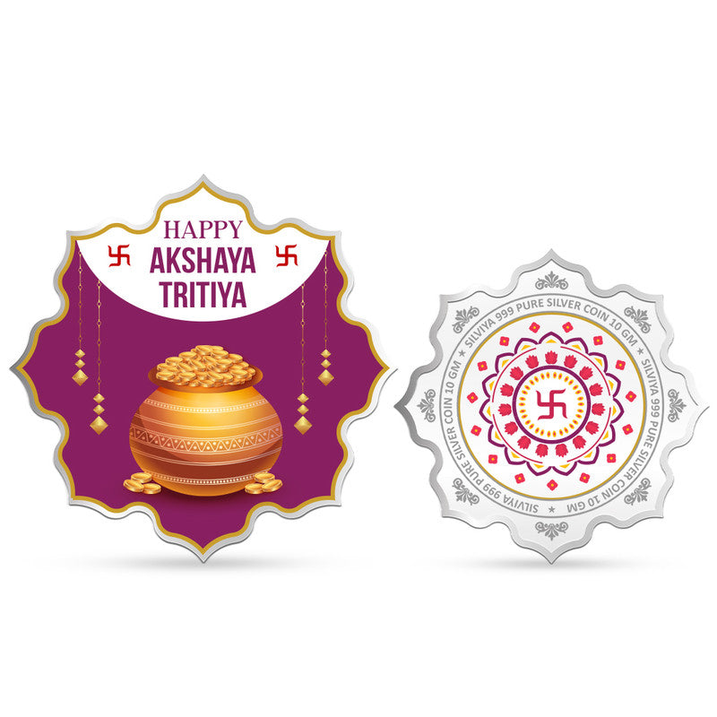 Akshaya Tritiya 999 Pure Silver Coin Lotus Shape