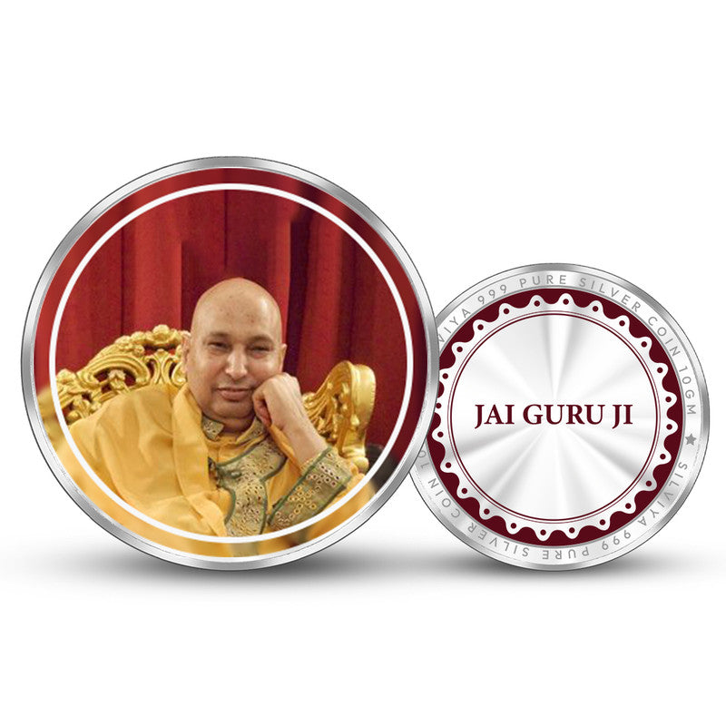 Guru Ji Bade Mandir 999 Pure Silver Round Coin – Front and Back View
