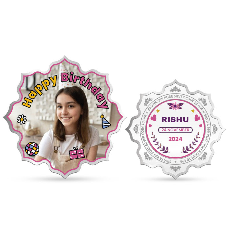 Make Birthdays Special 999 Pure Silver Coin Lotus Shape