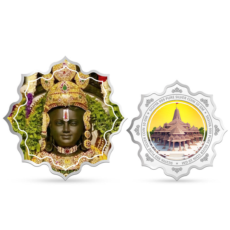 Ram Lalla Virajman Mandir 999 Pure Silver Coin Lotus Shape