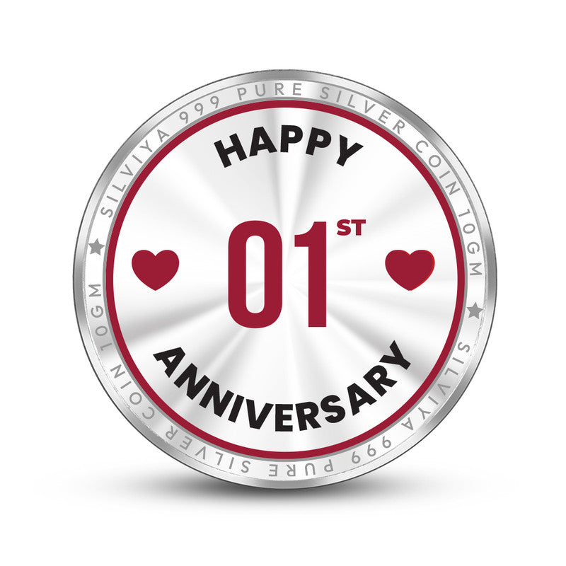 1st Anniversary Love 999 Pure Silver Round Coin – Design backside